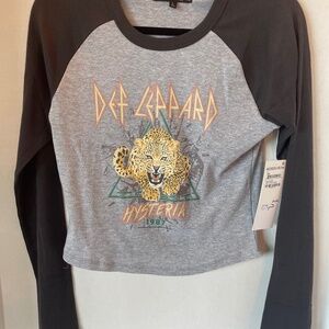 Def Leppard crop long sleeve tee-Nordstrom NWT